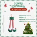 Gambe di elfo di Natale a strisce verdi decorazione da appendere per auto o casa. - Stile Gamba di Elfo / Strisce Verdi