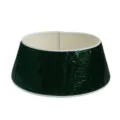 Elegant dark green sequin Christmas tree collar skirt for festive holiday home decoration - S / Green