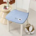 Gestepptes Esszimmer Stuhlkissen weich atmungsaktiv Sitzpolster rutschfester Haushaltsdekor - 42x45cm / Einzelne Blume / Blau