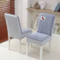 Housse de chaise de salle à manger matelassée, housse rembourrée douce pour cuisine, gris. - Cheval de la chance gris