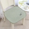 Thickened checkered seat cushion with cute dog embroidery for office and home dining chairs. - Quilted Non-Slip Dachshund Cushion - Green / Regular / Green