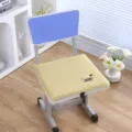 Thickened memory foam student seat cushion detail, cute dog embroidery yellow grid design. - 38*35 cm / Dachshund Yellow