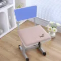 Thick memory foam student seat cushion with cute dog embroidery, perfect for classroom chairs and bench. - 38*35 cm / Dachshund Pink