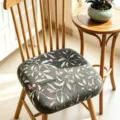 Ländlicher Stuhlauflage, dunkelgrauer Blumen-Memory-Foam-Sitzkissen für Esszimmerstuhl. - Memory-Schaum-Sitzkissen mit Schatteneffekt in Schwarz