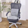 Chaise de bureau ergonomique avec coussin d'assise gris et oreiller lombaire pour le confort. - Coussin de Siège + Coussin Lombaire / Gris