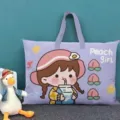 Purple cartoon quilt storage bag, large capacity kids bedding organizer with handles. - 62*44cm / Peach Girl