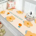 Crystal velvet bay window mat with floral pattern, soft cushion for bedroom and balcony. - 40*60cm / Beautiful Orange Flowers