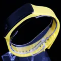 Reloj pulsera electrónico de silicona LED amarillo para niños y parejas en soporte - Amarillo