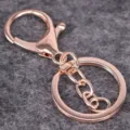 Roségoldener Schlüsselanhänger mit Karabinerverschluss und Kette für DIY-Schmuck - 玫瑰金加4节链条款 / Roségold