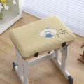 Thick student chair cushion with cute cartoon embroidery, soft memory foam rectangular seat pad. - Rouge Rabbit Gold