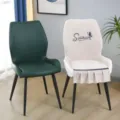 Housse de chaise de salle à manger nordique et ensemble de chaises en cuir pour la déco. - Papillon chéri beige