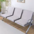 Verdichtete, gesteppte Wartebank-Sitzkissen für Mehrsitzer, rutschfeste Bank-Schonbezüge. - Beige mit Baumwollkern