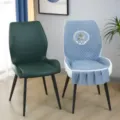 Housse de chaise matelassée style nordique avec broderie de cerf et volants. - Toujours avec toi - gris