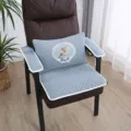 Thickened Quilted Chair Cushion Set Blue Seat Pad with Cute Deer Embroidery Decor - 50*50 Seat Cushion / Always with You Grey