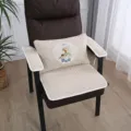 Beige Quilted Office Chair Cushion Set with Elegant Deer Embroidery Thickened Variant - Always with You Beige
