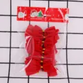 Set of 12 red flocked Christmas bows in festive holiday packaging - Red Pack 12 Pcs/Pack / Red
