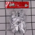Packaging of 12 silver textured Christmas bows for holiday scene DIY decoration. - Silver Pack 12 Pcs/Pack / Silver