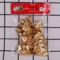 Detailed view of set of 5.5cm gold Christmas bows in red festive packaging for holiday decor - Gold Pack 12 Pcs/Pack / Gold