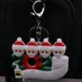 Llavero de Navidad 2020 con personajes con mascarilla y papel higiénico - Familia de Cuatro