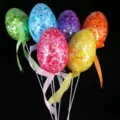 Decorative colorful glitter foam Easter eggs set of 6 on sticks with matching ribbons - 新款1号亮片蝴蝶结插杆款 / Set of 6