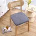Grey textured chair cushion detail in home wooden chair scene, comfortable seat. - Diamond Pattern Grey with Insert
