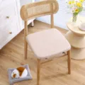 Thickened corduroy chair cushion for office and home, comfortable soft seat pad detail view. - Twilight Cloud Beige with Insert