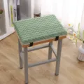 Winter warm plush stool cushion, thick fuzzy chair seat pad with secure straps for cozy seating. - 35CM*25CM / Sherpa Fleece Green