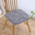 Cuscino per sedia in memory foam grigio con stampa botanica retrò, morbido pad ufficio. - 45x45x3.5cm / Fico grigio