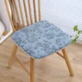 Cuscino per sedia in memory foam con motivo floreale blu, seduta antiscivolo e confortevole. - 45x45x3.5cm / Fico blu