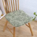 Vista dettagliata del cuscino per sedia in memory foam con stampa botanica, comodo e pratico. - 45x45x3.5cm / Verde fico