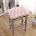 Thickened plush stool cushion pink winter seat pad warm memory foam chair pad for home office - 35CM*25CM / Horizontal Stripe Rabbit Plush Pink