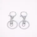 Detailed view of silver metal lobster clasps and flat key ring accessories for DIY crafts - 8-Shape Clasp 3-Piece Set / Chrome