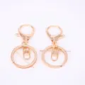 Two gold metal lobster clasps with key rings for DIY bag accessories and keychains - 8-Shape Clasp 3-Piece Set / Rose Gold