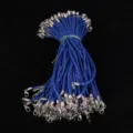 Bundel van 3 mm blauwe gevlochten PU-lederen koorden met zilveren karabijnsluitingen - Saffierblauw