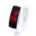 Elegante reloj deportivo digital táctil LED blanco con correa de silicona para niños y estudiantes. - Blanco