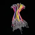 Vista detallada de pulseras de cordón de cuero PU trenzado de 3 mm con cierre de langosta - Multicolor