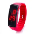 Elegante reloj táctil digital LED rojo con correa de silicona cómoda para niños y estudiantes - Rojo