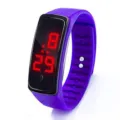 Reloj digital táctil LED morado para niños con correa de silicona deportiva duradera - Púrpura