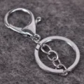 Hochwertiges silbernes Metall-Karabinerverschluss-Schlüsselanhänger-Set für DIY-Schmuck - 镀铬加4节链条款