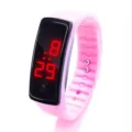 Reloj deportivo digital LED rosa para niños con correa de silicona suave y flexible - Rosa
