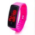 Reloj deportivo digital táctil LED rosa moderno para niños con una correa de silicona resistente - Rosa rojo