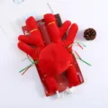 Plush red reindeer antlers and nose kit for Christmas car decoration. - No Tail Style / Red