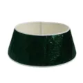 Collar de árbol de Navidad con lentejuelas verde oscuro y borde blanco decorativo - S / Verde