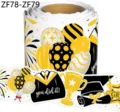 Detalle de bordes adhesivos amarillos y negros para tablón de anuncios de graduación - Estilo ZF78 / 10 Metros/Rollo