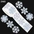 Pegatinas holográficas de copos de nieve para decoración de regalos de Navidad festivos - Copo de Nieve Láser Holográfico (ZA63) / 500 Etiquetas/Rollo