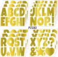 Set of 4 large gold vinyl alphabet stickers for bulletin boards and classroom decoration - Gold Style (PZ183) / 4pcs