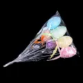 Pack of 6 colorful glitter foam Easter eggs on sticks for festive holiday decoration - 新款12号白色颗粒细闪插杆款 / Set of 6