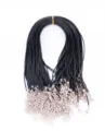 Bulk black wax cord necklaces with silver lobster clasps and extender chains for DIY jewelry. - Korean Waxed Thread / 1.5mm With Extension Chain / Black