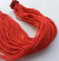 Vibrant orange-red twisted wax cord accessory for DIY jewelry and necklace making - Hand-Twisted Cord / Standard Length / Red