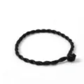 Minimalist black twisted wax cord necklace string for DIY jewelry making accessories - Black Rope Bracelet / Simple Style / Black